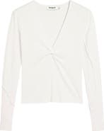 Desigual Twist Front Long Sleeve Cotton T-Shirt