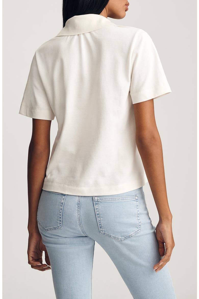 Boxy Crop Polo T-Shirt, Alternate, color, COCONUT MILK