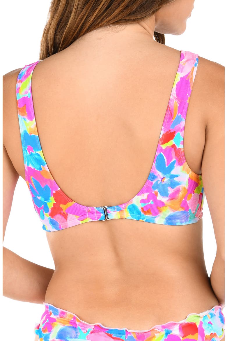 Print Merrow Bralette Bikini Top, Alternate, color, PINK MULTI