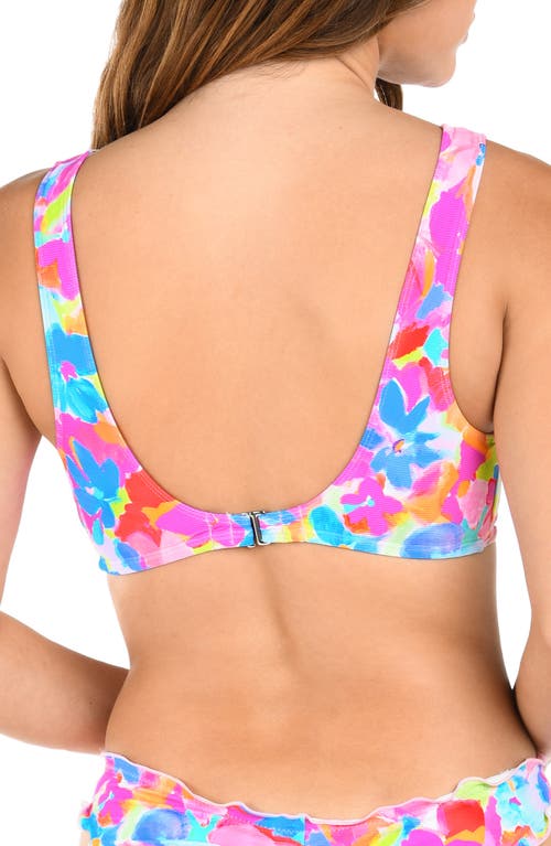 Citrus Print Merrow Bralette Bikini Top In Multi