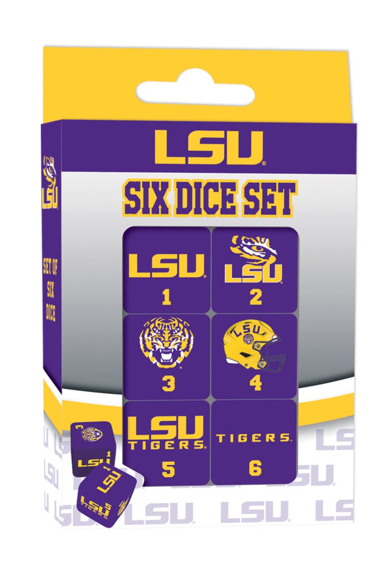 LSU Tigers Dice Set - 19mm, Main, color, Multicolor