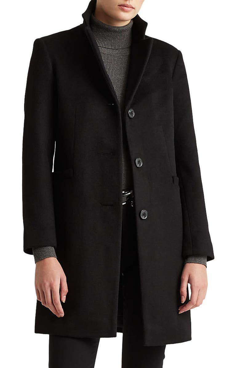 Lauren Ralph Lauren Reefer Wool Blend Coat, Main, color,