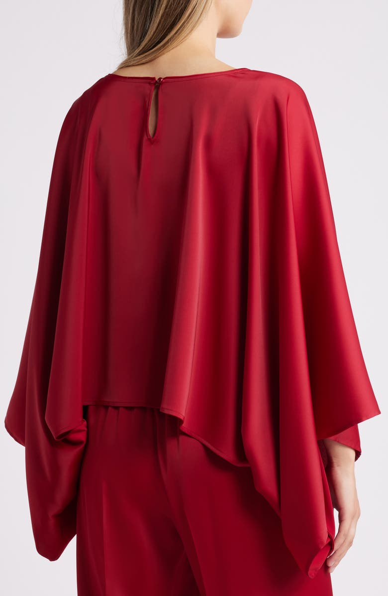 Anne Klein Cape Sleeve Satin Top, Alternate, color,