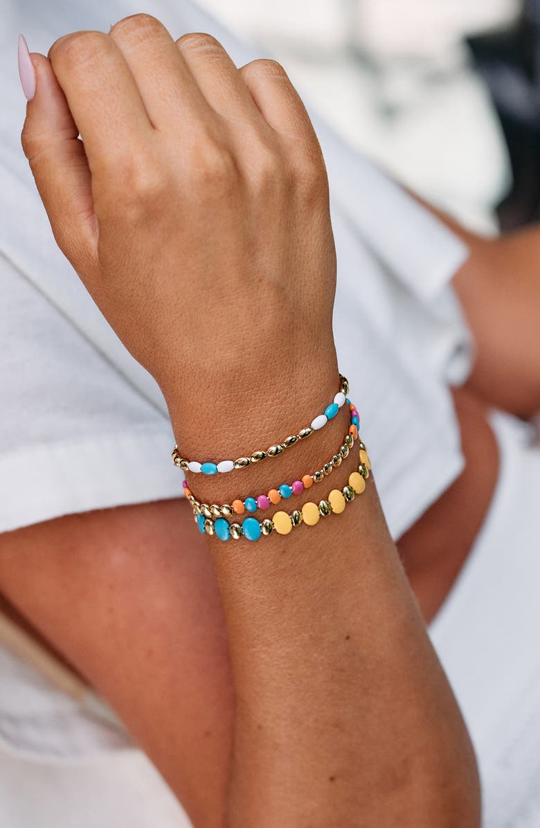 Brook and York Monterey Set of 3 Beaded Bracelets, Alternate, color, Gold/ Multi