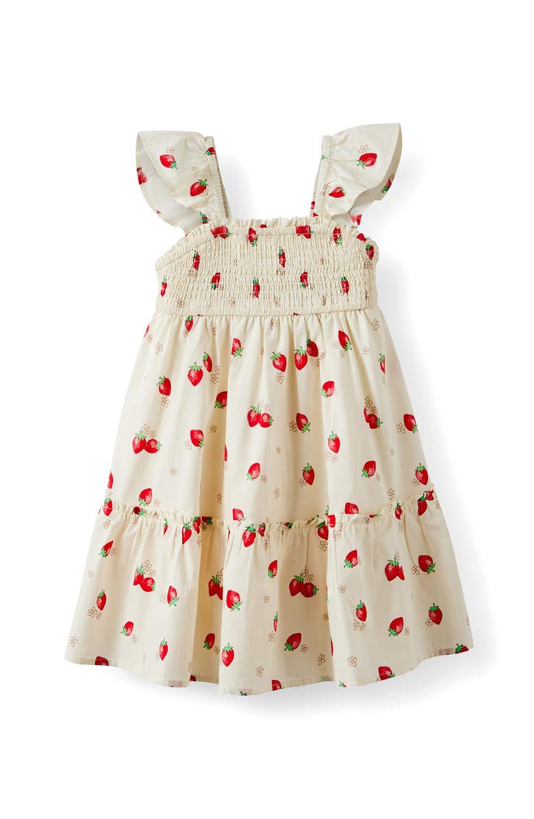 Cotton On Kids Kid's Gigi Flutter Sleeve Dress, Main, color, Dark Vanilla Strawberry
