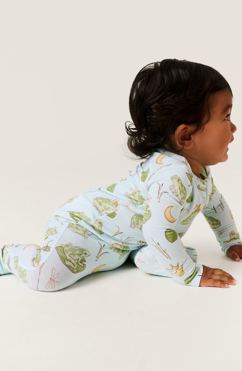 Posh Peanut Frog Prince Print Convertible Zip-Up Footie, Alternate, color, Light/ Pastel Green