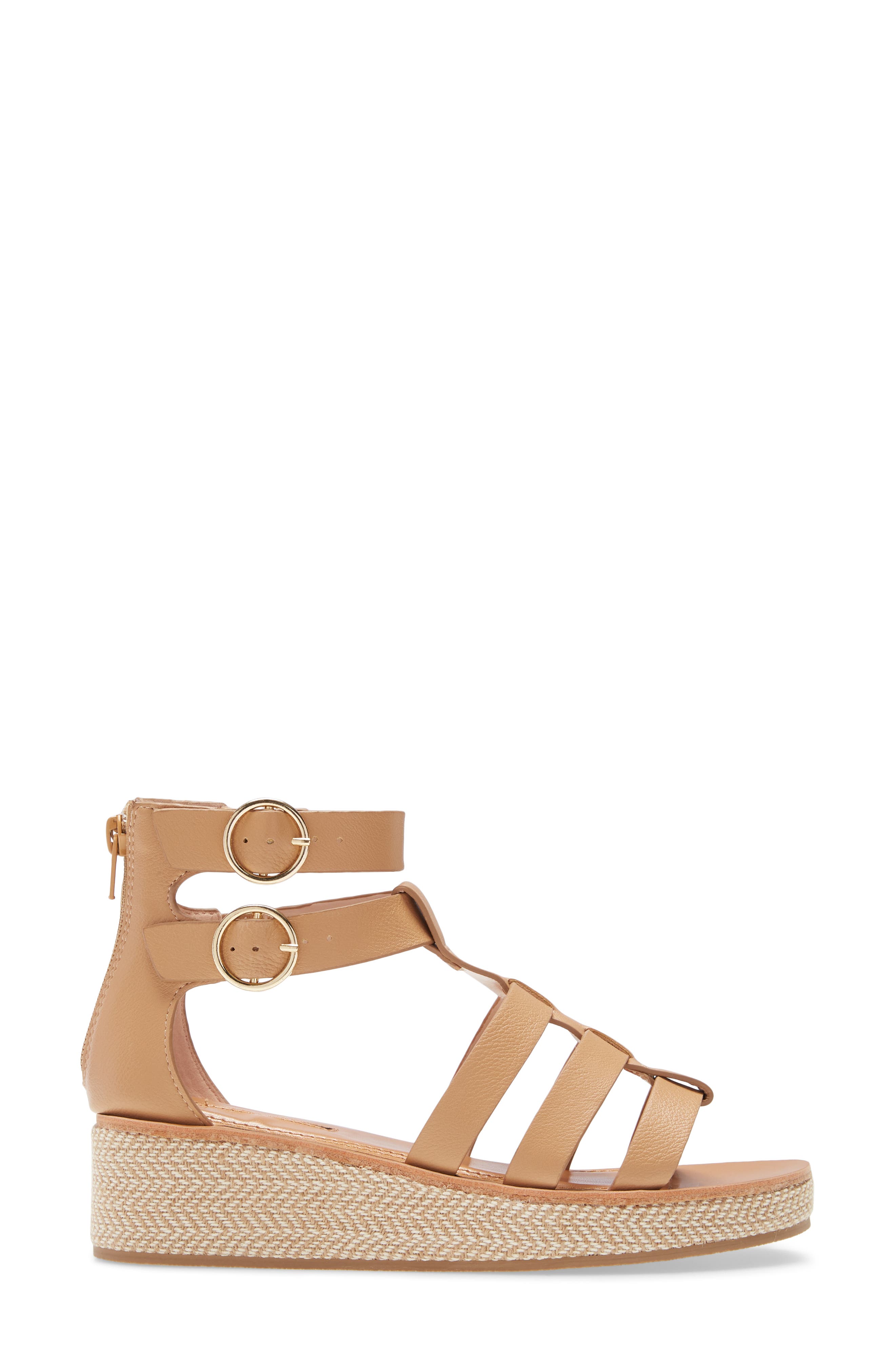 Weldon Wedge Sandal, Alternate, color, NUDE FABRIC