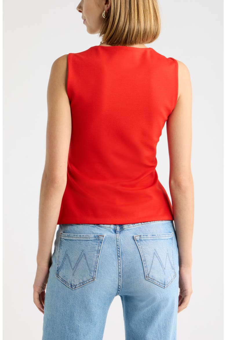 Square Neck Ponte Top, Alternate, color, RED RUSH