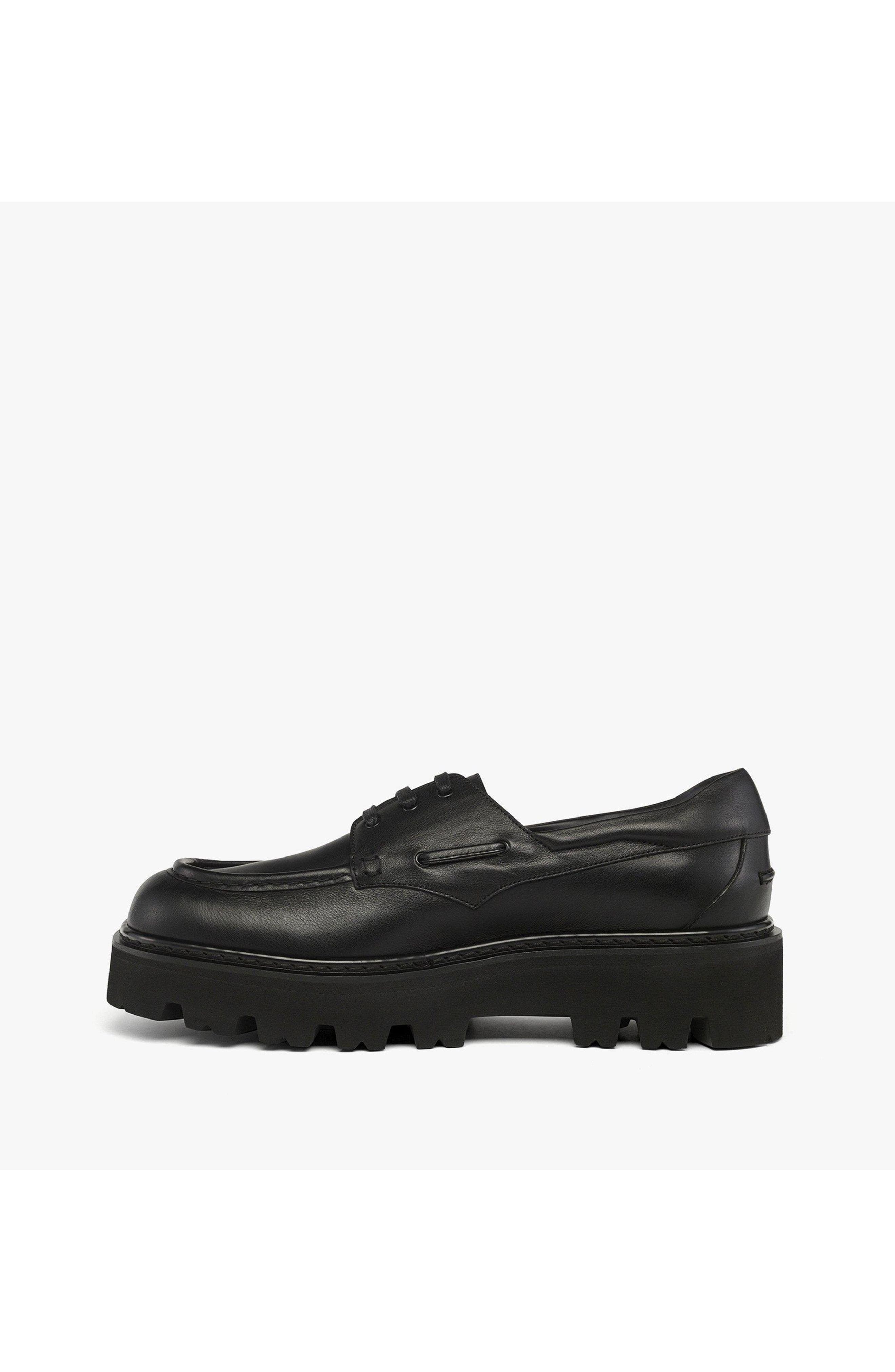 Men's Platform Loafers in Calfskin, Alternate, color, Black