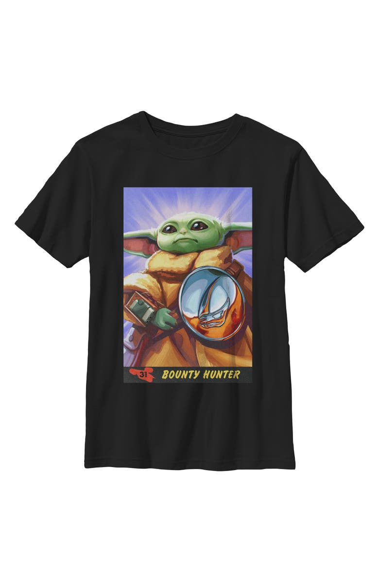 Star Wars: The Mandalorian and Grogu Boy's Star Wars The Mandalorian and Grogu The Child Bounty Hunter Comic Art  Graphic T-Shirt, Main, color, Black