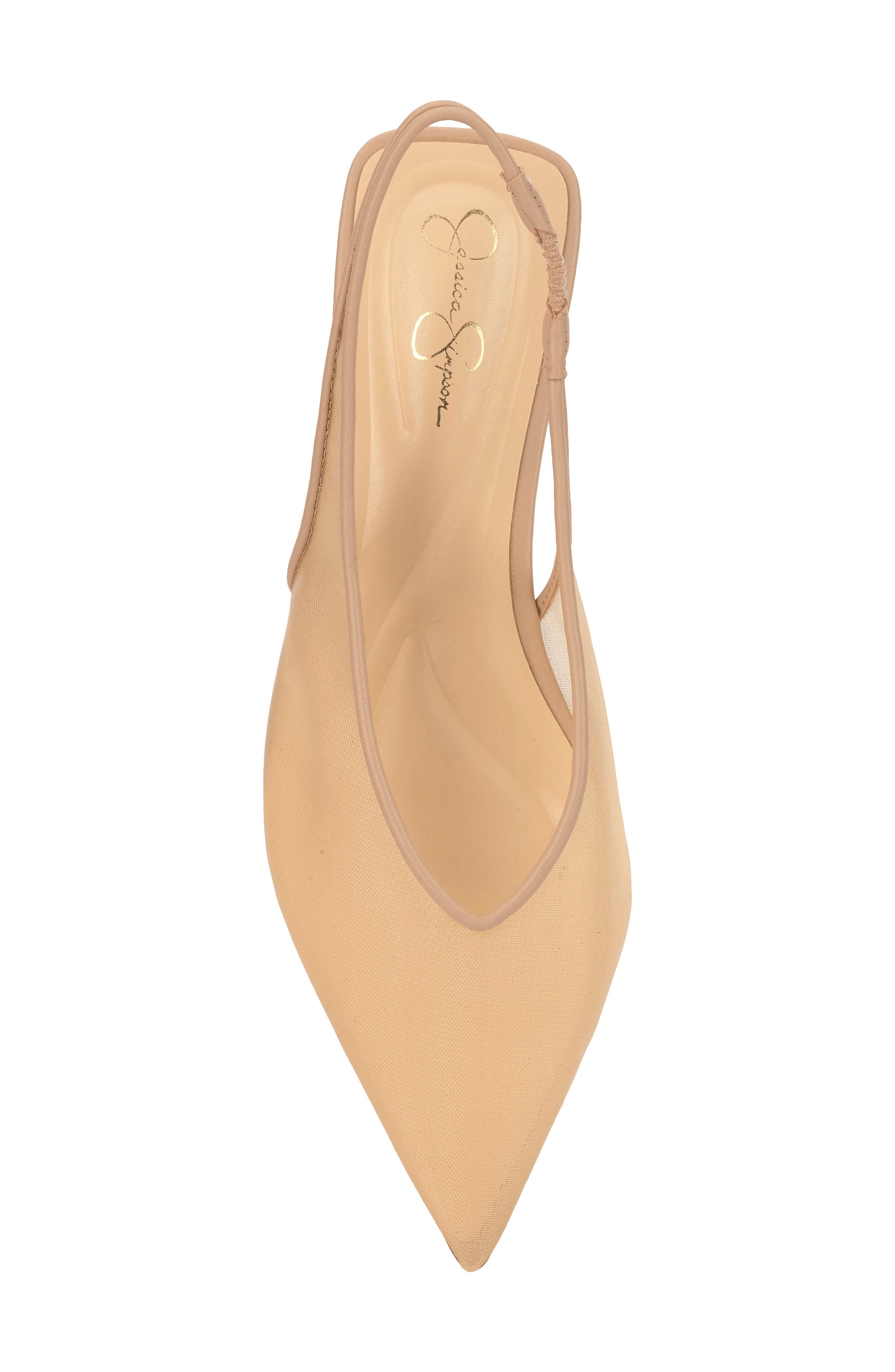 Mezzah Slingback Pointed Toe Flat, Alternate, color, SAND 01