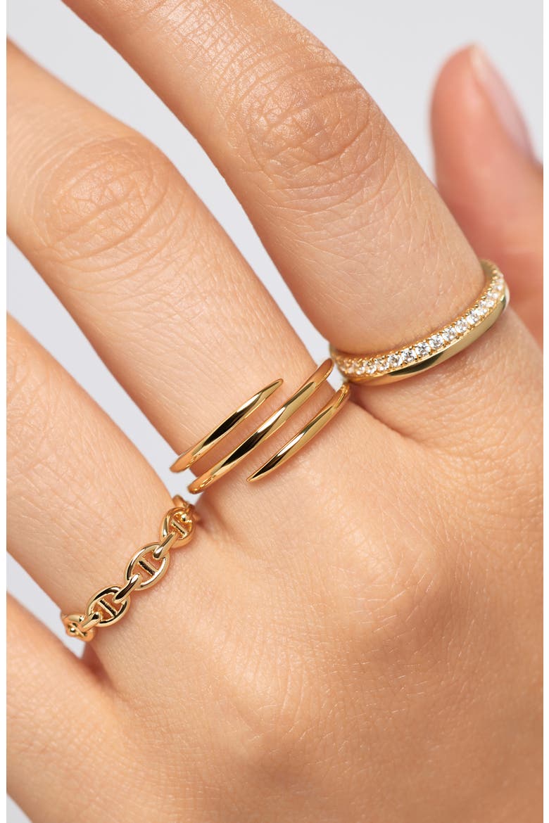 Oren Triple Band Ring, Alternate, color, GOLD