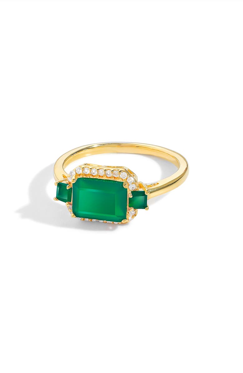 YS GEMS Halo Frame Multi Gemstone Ring, Alternate, color, Green