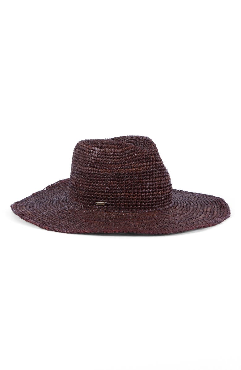 Eugenia Kim Emmanuelle Packable Crochet UPF 50+ Fedora, Main, color, Espresso