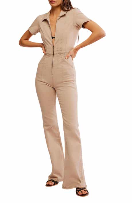 Free People Jayde Denim Flared Jumpsuit