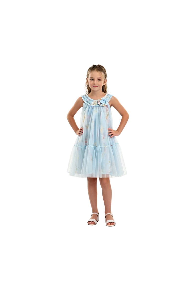 Rosamira Floral Tulle Dress, Alternate, color, Light Blue