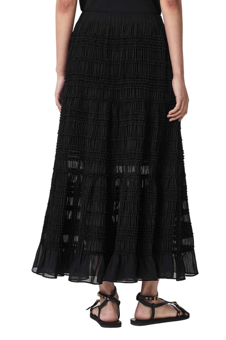 Lotus Tiered Maxi Skirt, Alternate, color, BLACK