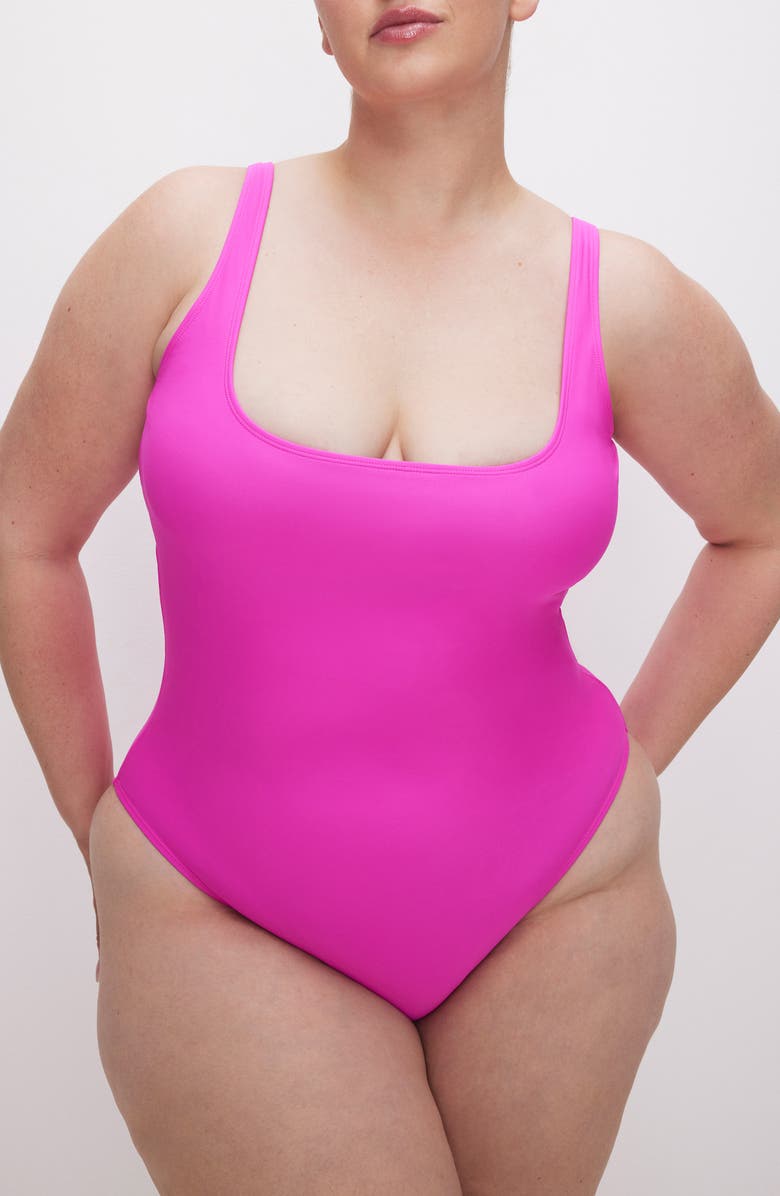 Good American Modern One-Piece Swimsuit, Alternate, color, Pink Glow002
