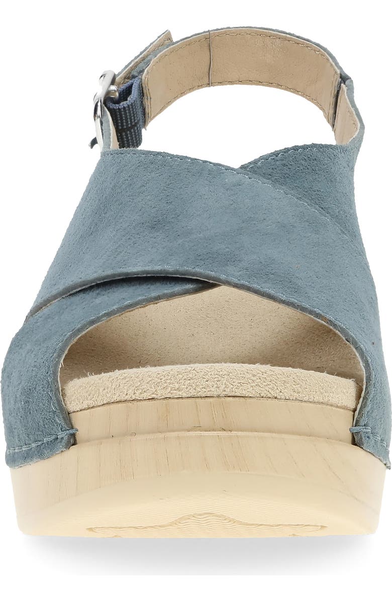 Dansko Sloane Slingback Platform Sandal, Alternate, color, Denim Suede