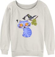 KPop Demon Hunters Junior's Derpy And Magpie Long Sleeve Oversized Sweatshirt