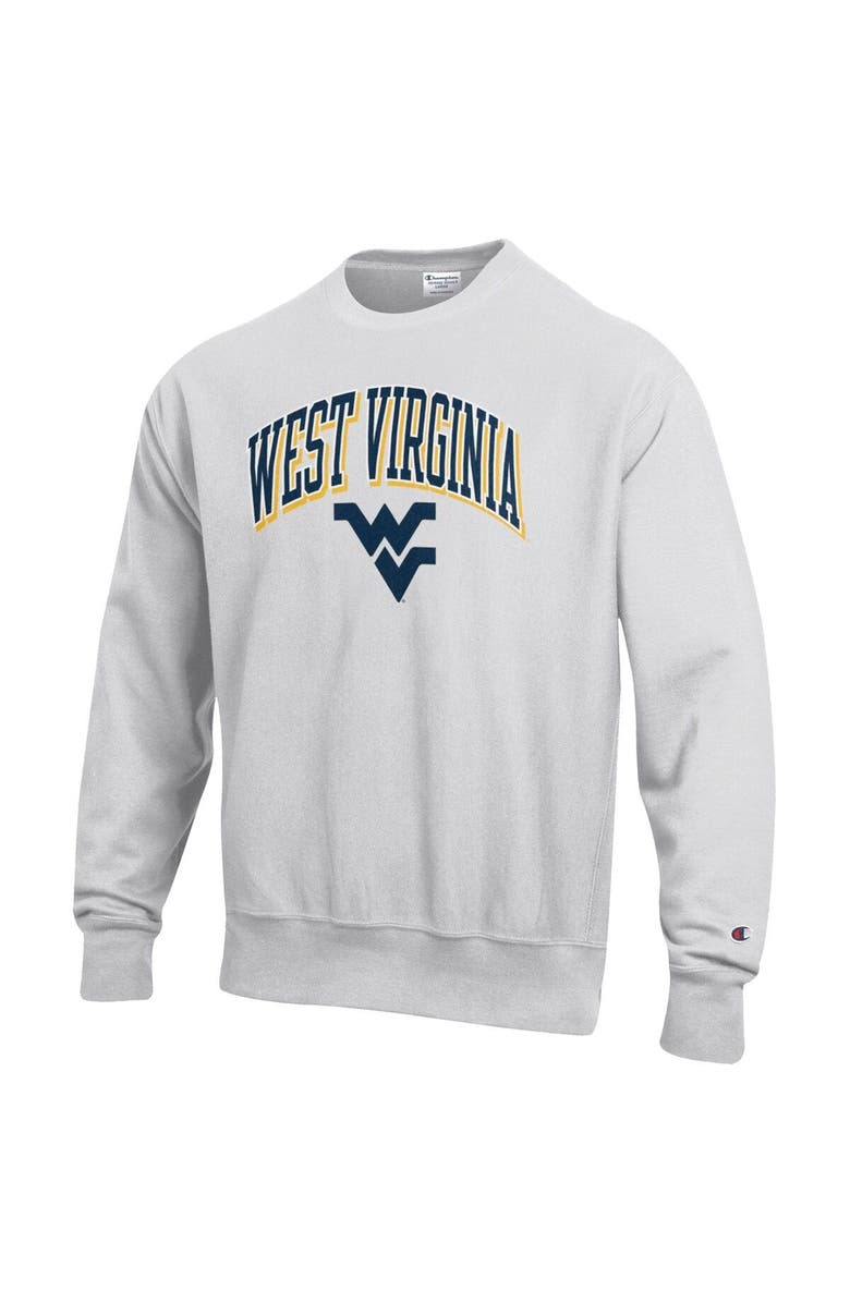 Champion Men's Champion Gray West Virginia Mountaineers Arch Over Logo Reverse Weave Pullover Sweatshirt, Alternate, color,