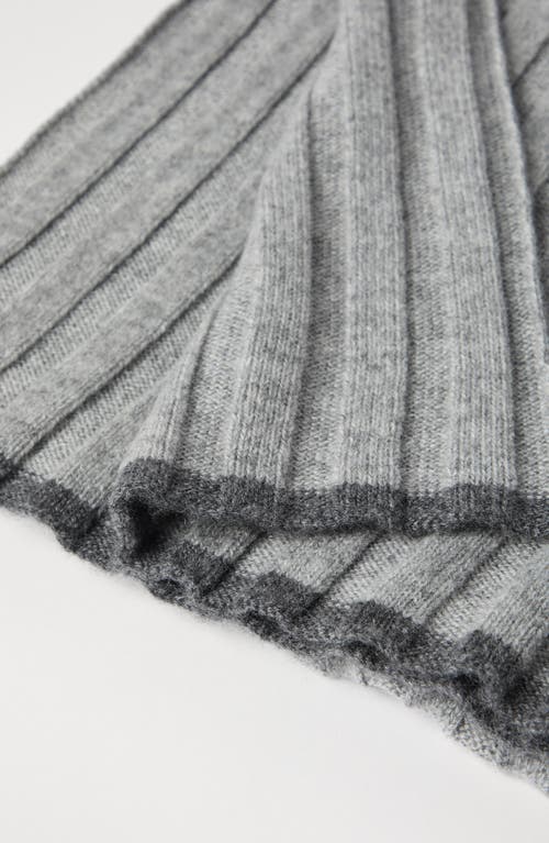 Brunello Cucinelli Cashmere Rib-knit Scarf In Gray