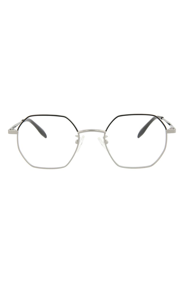 McQueen 49mm Angled Wire Optical Frames, Main, color, Ruthenium Black