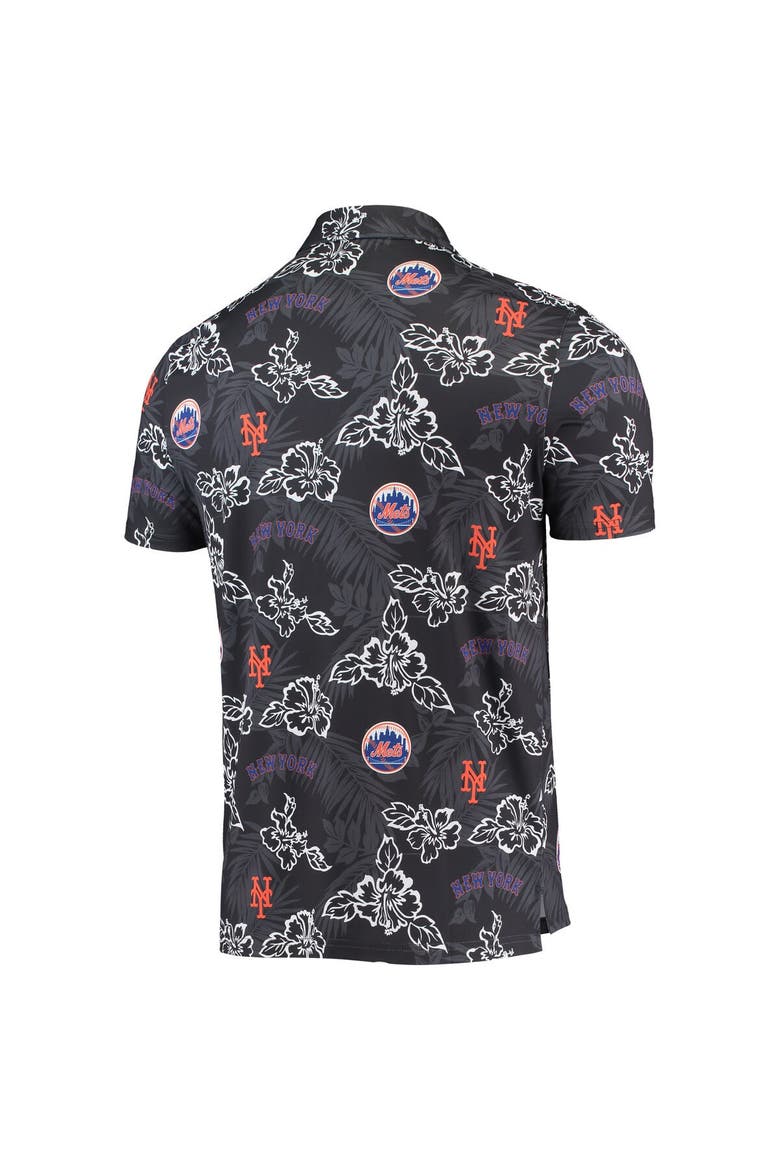 Men's Reyn Spooner Black New York Mets Performance Polo, Alternate, color, Black