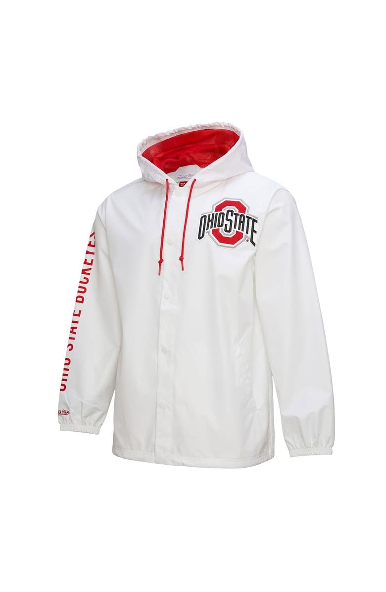 Mitchell & Ness Men's Mitchell & Ness White Ohio State Buckeyes Coaches Full-Snap Hoodie Jacket, Alternate, color, White