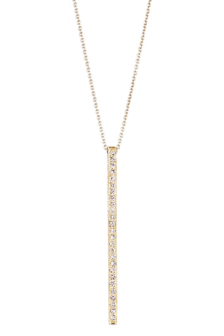 Alice Diamond Linear Bar Pendant Necklace, Main, color, YELLOW