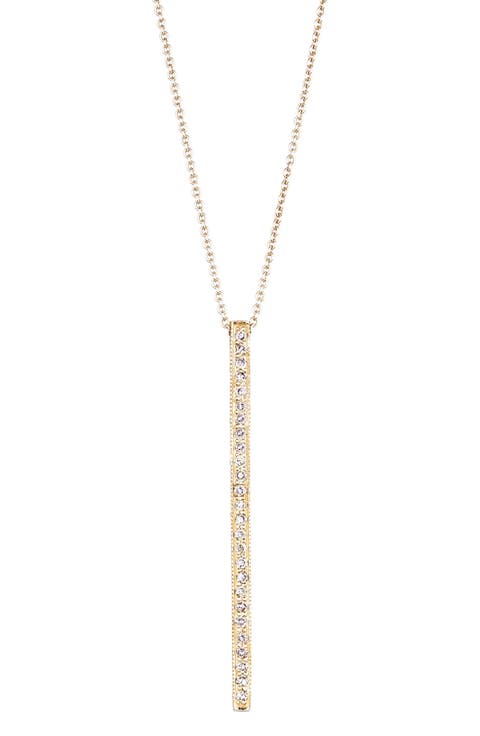 Alice Diamond Linear Bar Pendant Necklace