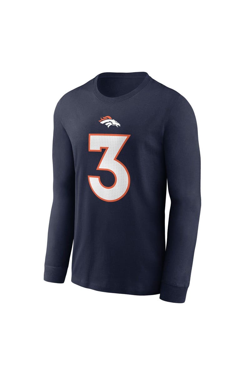 Nike Men's Nike Russell Wilson Navy Denver Broncos Player Name & Number Long Sleeve T-Shirt, Alternate, color, 