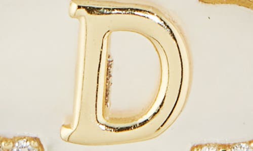 Argento Vivo Sterling Silver Clover Mother-of-pearl Initial Pendant Necklace In Gold