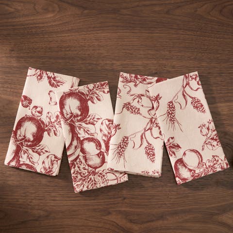 Pumpkin Toile Napkins Set Of 4 Spice - 19"w X 19"l