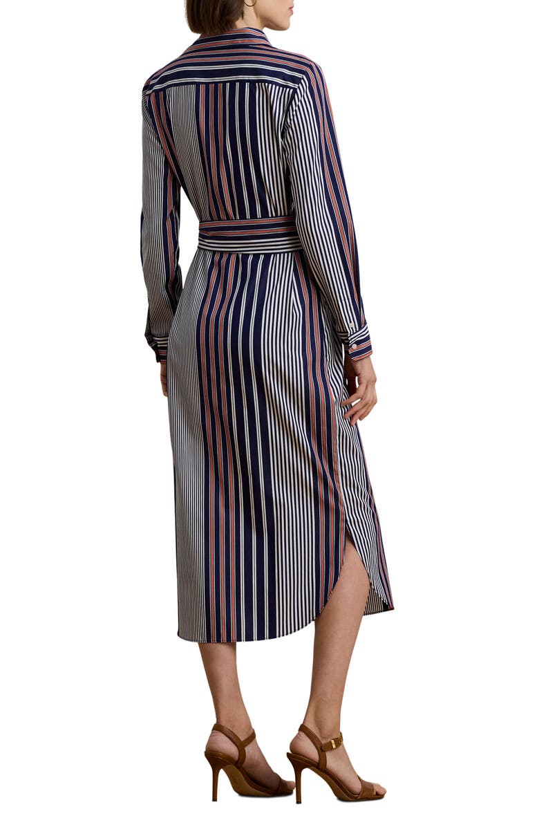 Ralph Lauren Stripe Shirtdress, Alternate, color, Blue/ White/ Orange