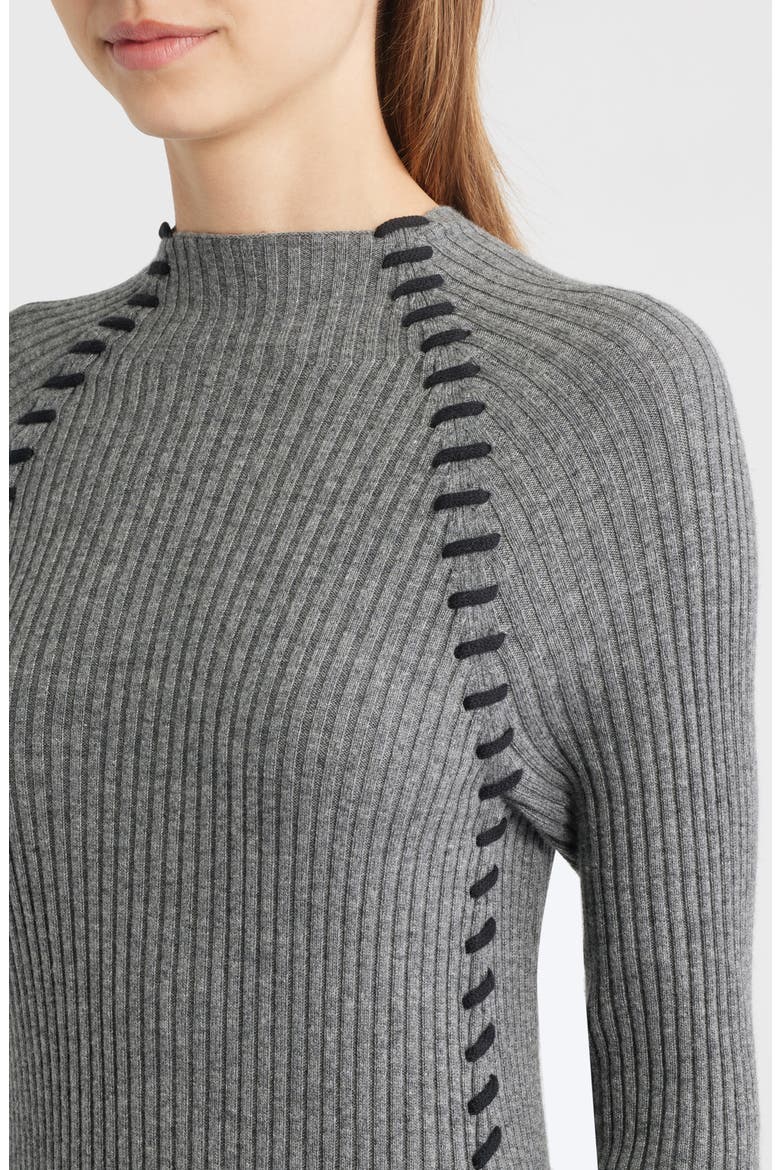 Imara Long Sleeve Rib Wool Blend Sweater Dress, Alternate, color, CHARCOAL