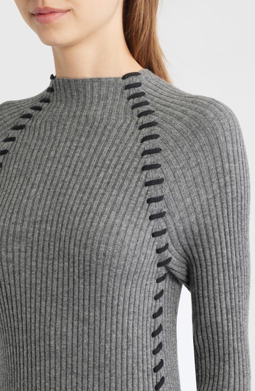 Rails Imara Long Sleeve Rib Wool Blend Sweater Dress In Gray