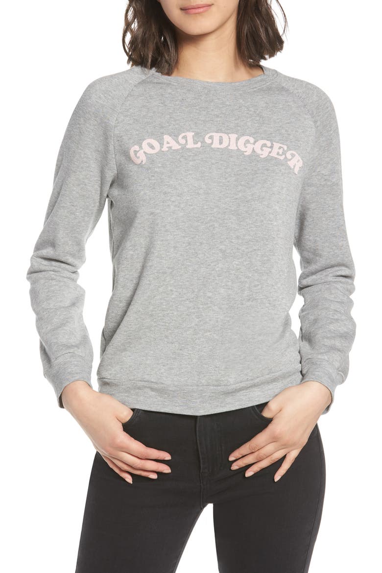 Goal Digger Sweatshirt, Main, color, HEATHER GREY