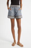 Veronica Beard Vilvaldi Mixed Scarf Print Shorts