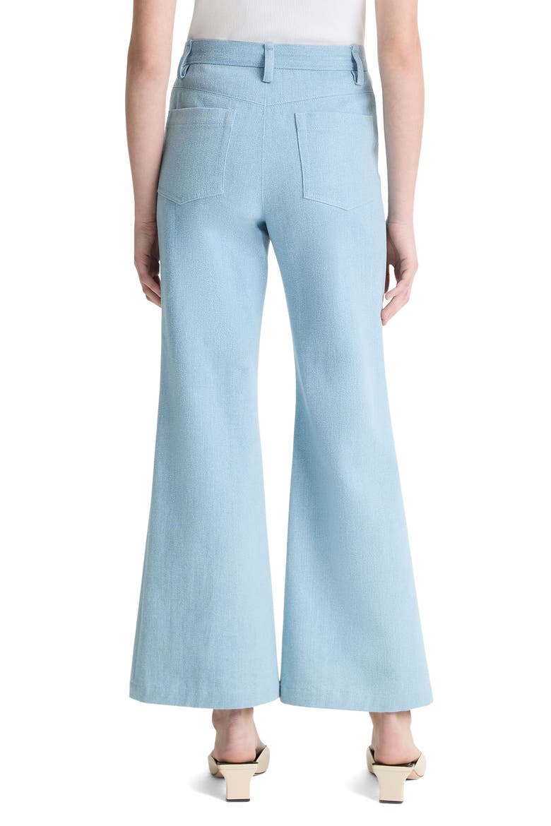 Textured Cotton Flare Pants, Alternate, color, PALE INDIGO
