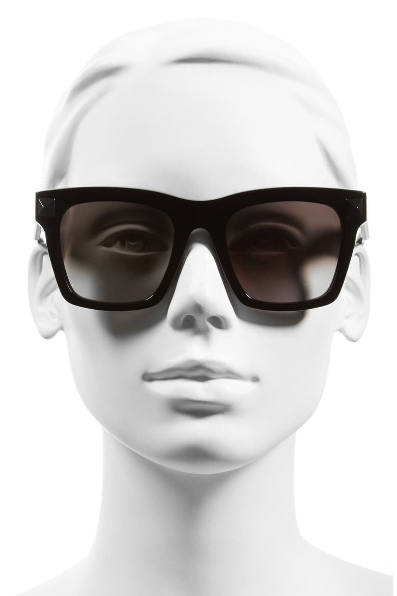 'Rockstud' 54mm Sunglasses, Alternate, color, BLACK