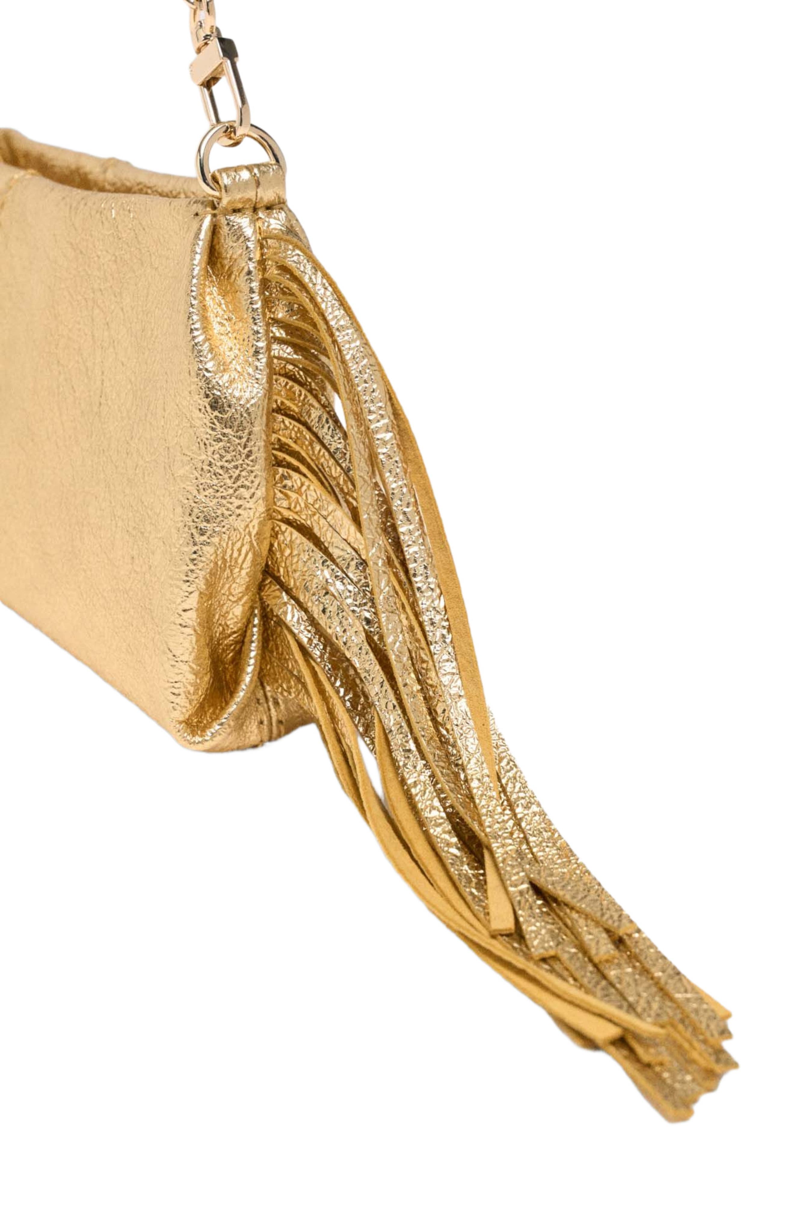 maje Miss M Metallic Pouch Bag, Alternate, color, Gold