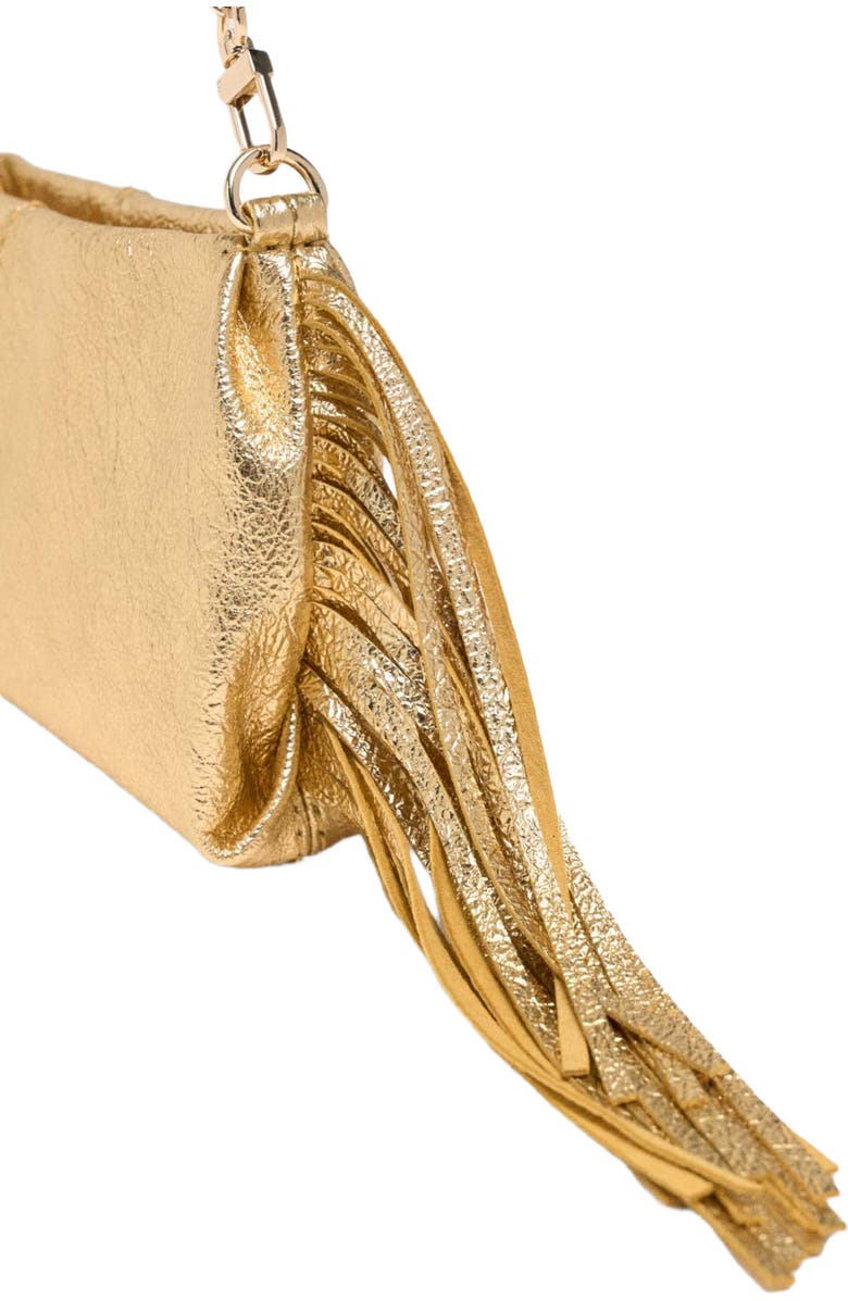 maje Miss M Metallic Pouch Bag, Alternate, color, Gold