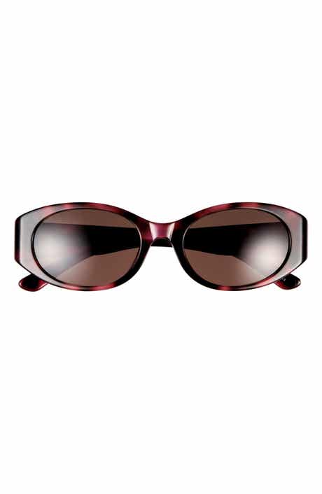 55mm Polarized Oval Sunglasses