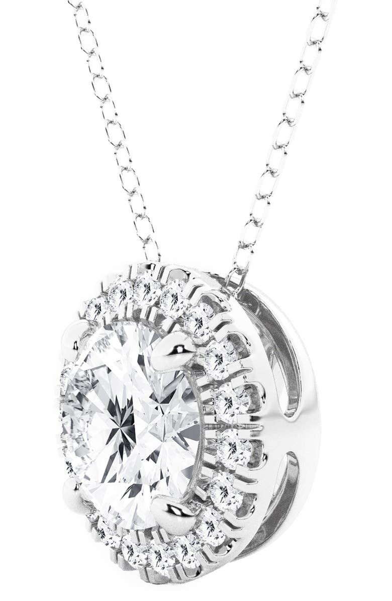 Badgley Mischka Collection 14K Gold Round Cut Lab-Created Diamond Halo Pendant Necklace - 2.0ct, Alternate, color,