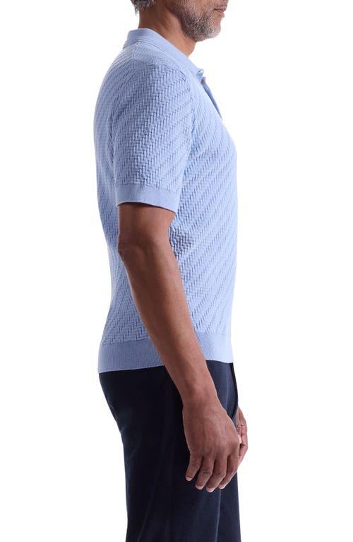 Bugatchi Basket Stitch Cotton Blend Polo Sweater