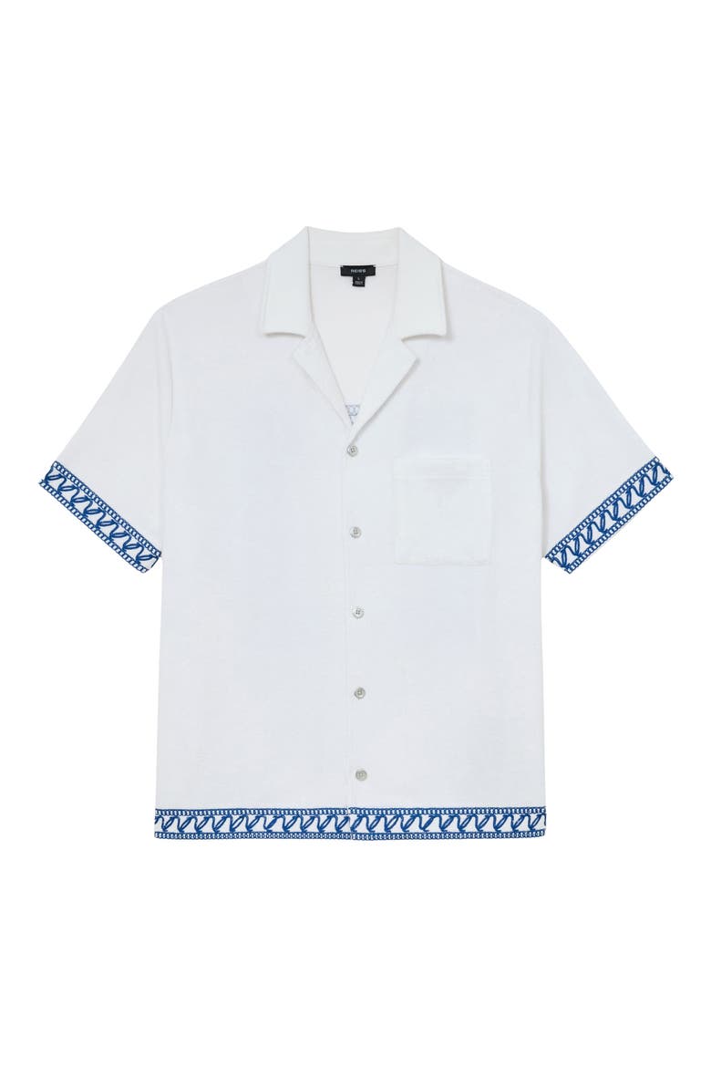 Bleeker Geometric Embroidered Top, Alternate, color, WHITE