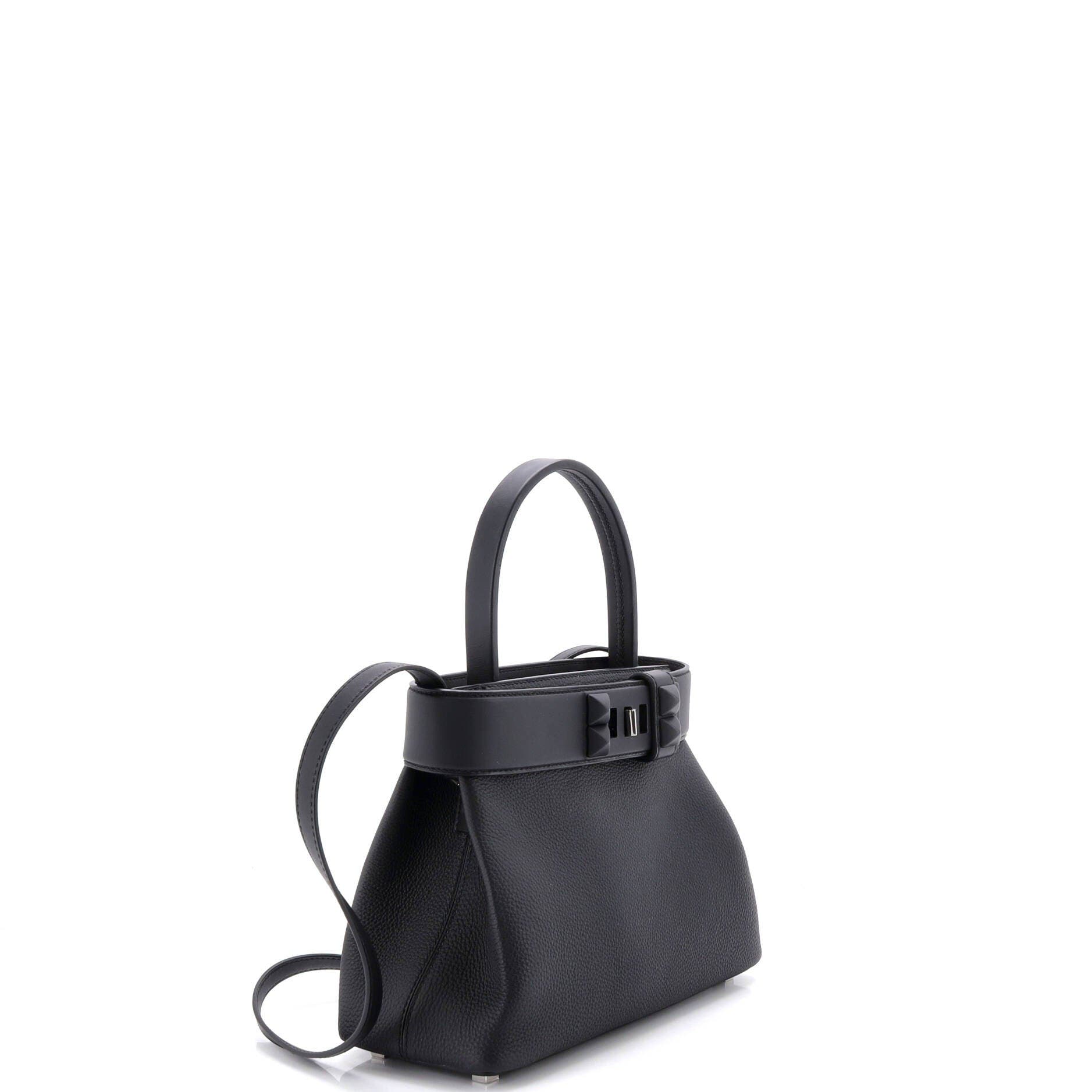 Pre-Owned Hermes Medor Handbag Togo, Alternate, color, Noir