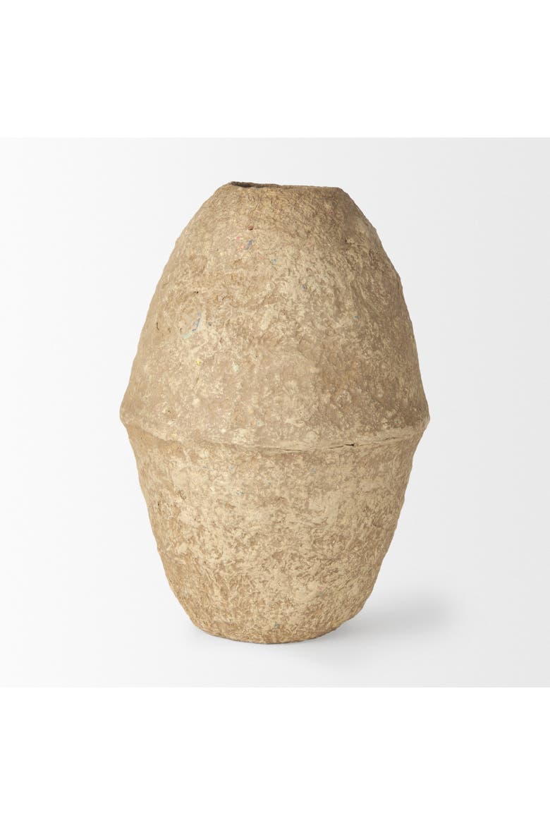 Rundal Paper Mache Vase, Alternate, color, Beige
