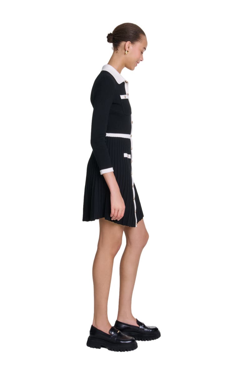 maje Short knit dress, Alternate, color, 